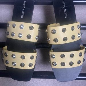 MARC FISHER Women Bolive Studded Slide Sandals - NEW NWOB